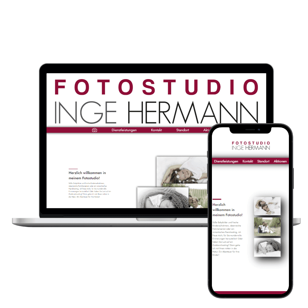 Webseite Projekt: Fotostudio Inge Hermann – Hochzeitsfotografie Website