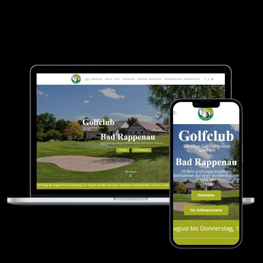 Webseite Projekt: Golf Club Bad Rappenau – Golf Club Website