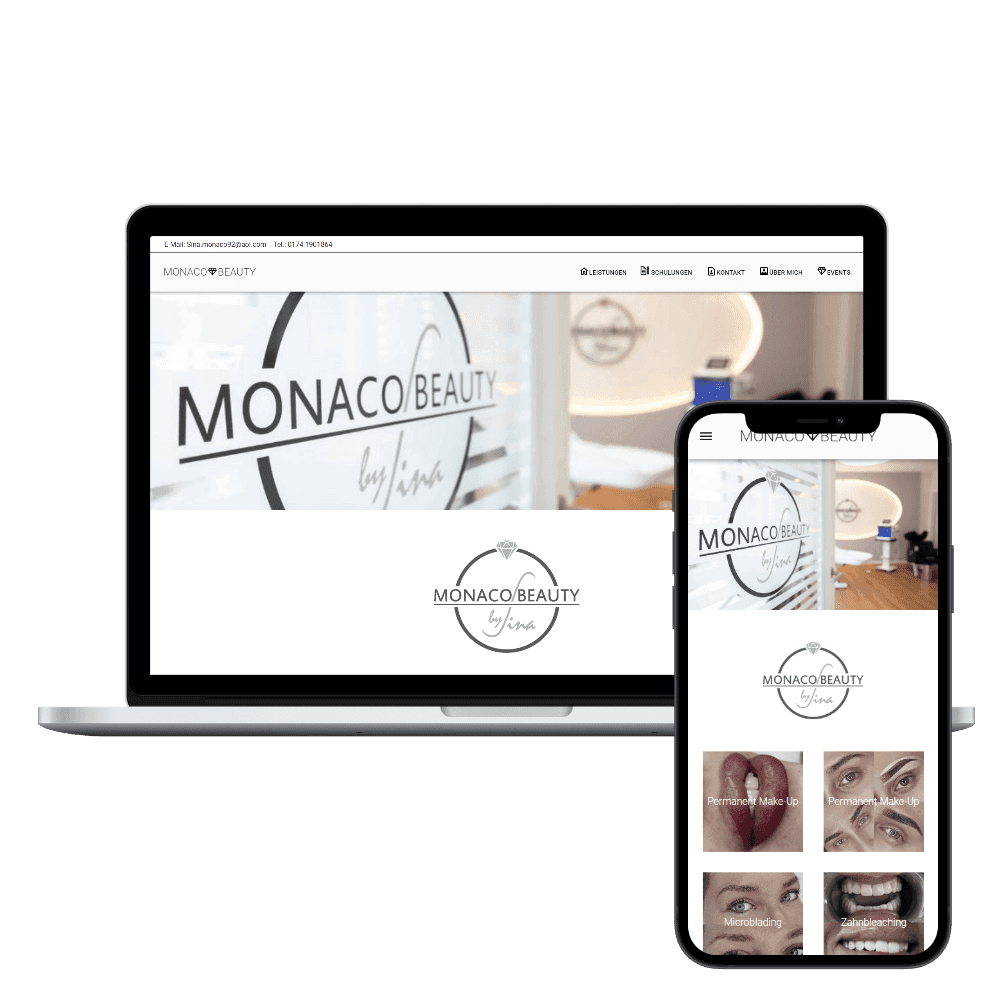 Webseite Projekt: Monaco Beauty – Beauty Services Website