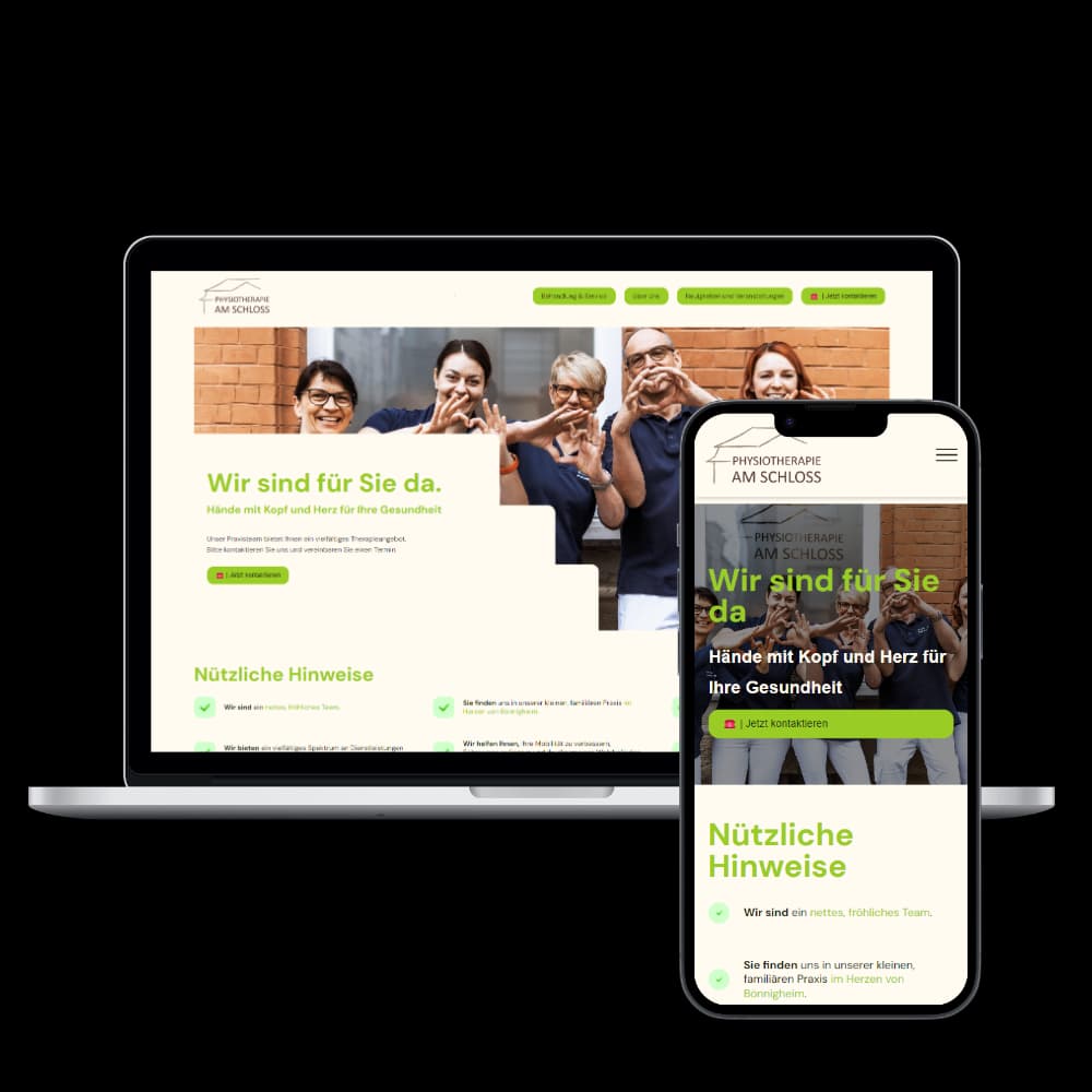 Webseite Projekt: Physiotherapie am Schloss