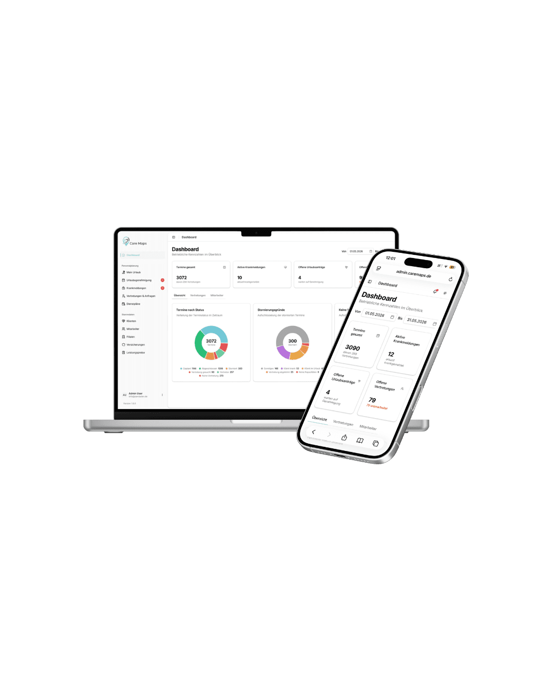 Webseite · App · Software Projekt: CareMaps
