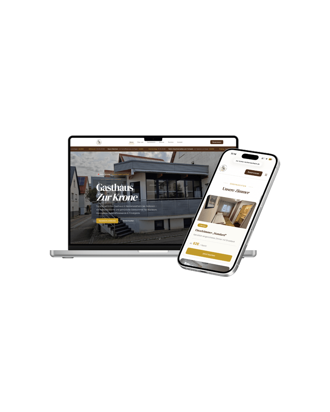 Webseite Projekt: Gasthaus Zur Krone