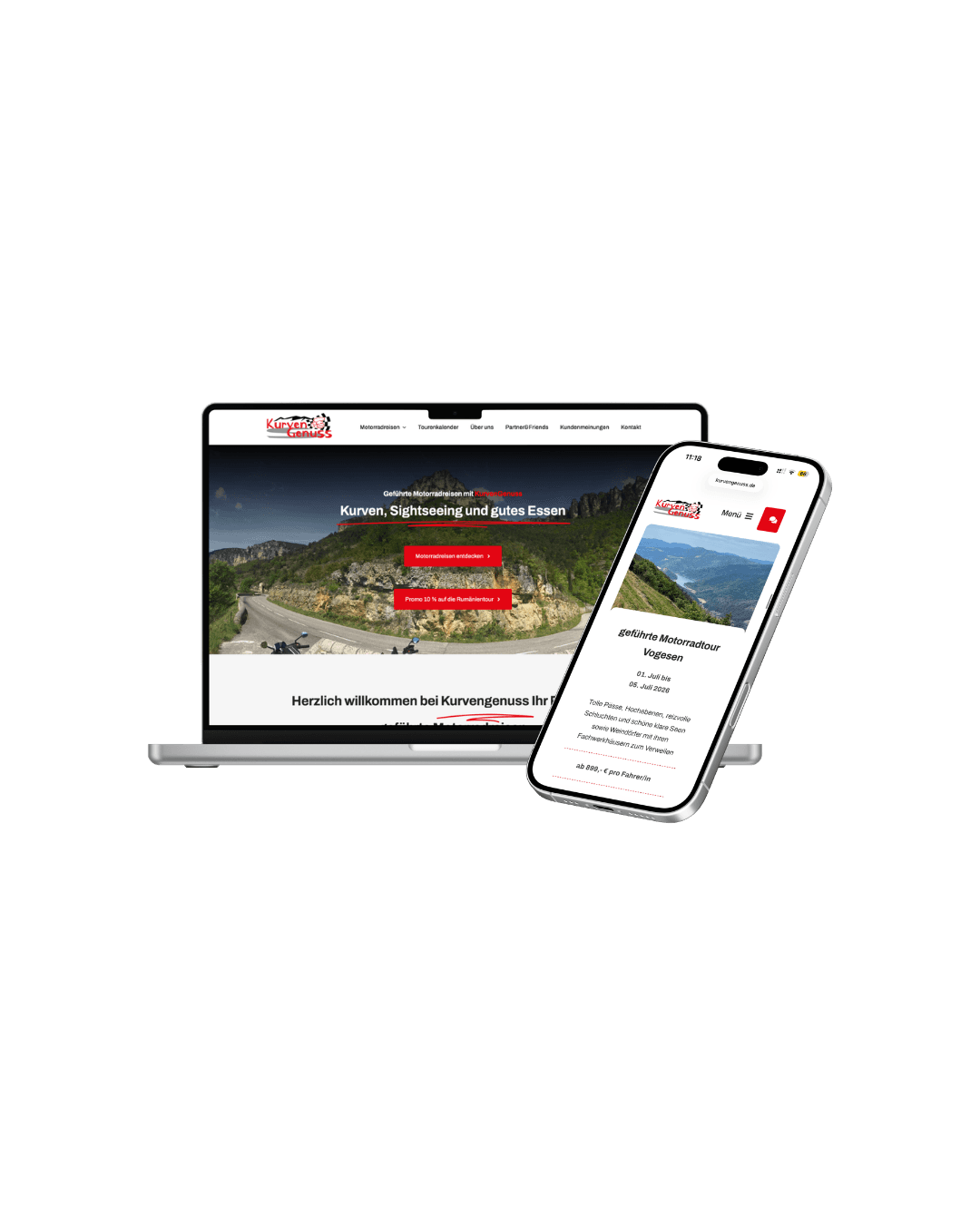 Webseite Projekt: Kurvengenuss