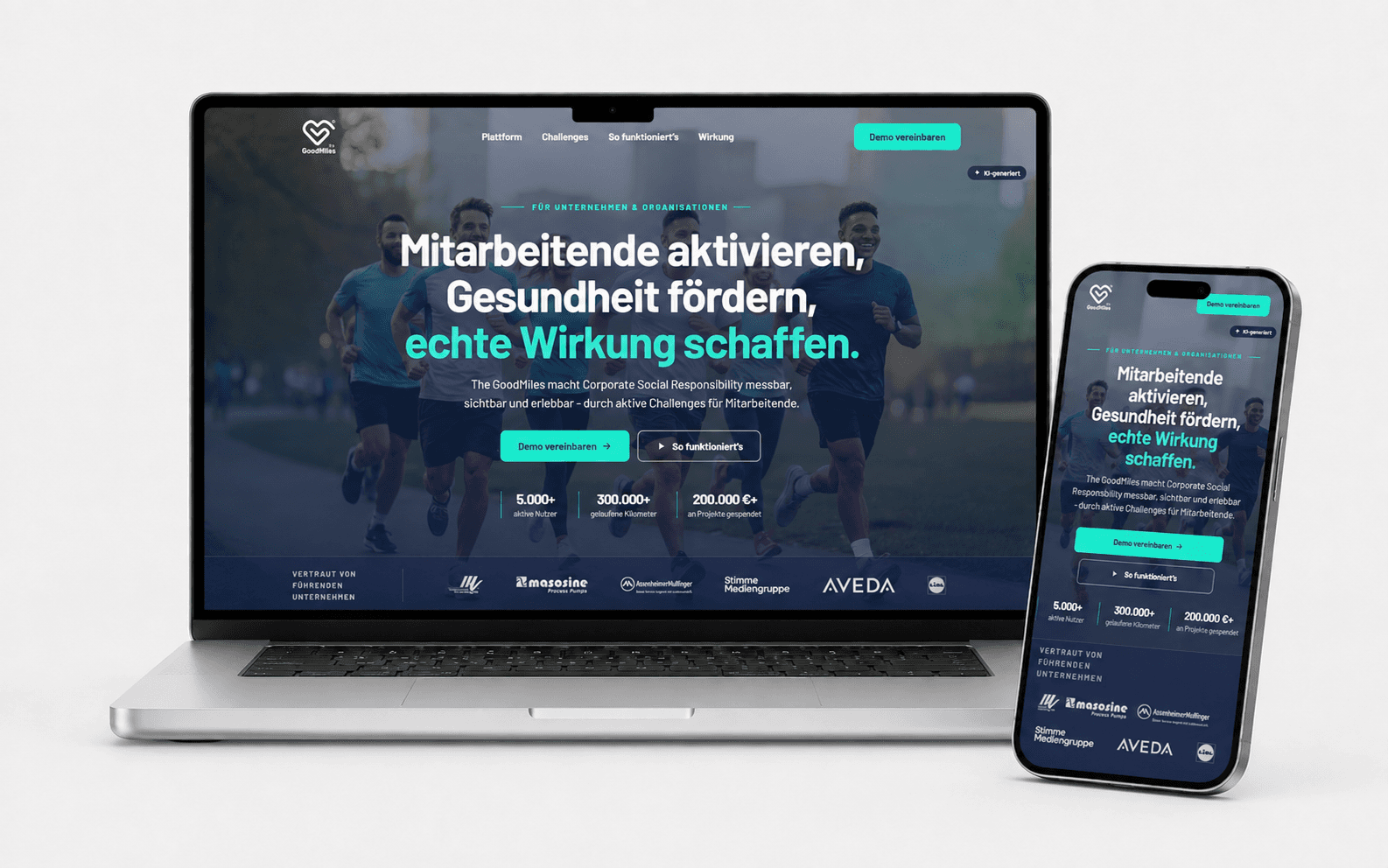 Webseite · App · Software Projekt: theGoodMiles